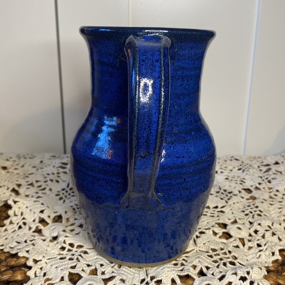 Made in Jerome Arizona Pottery Cobalt Blue Large Pitcher - Picture 4 of 8